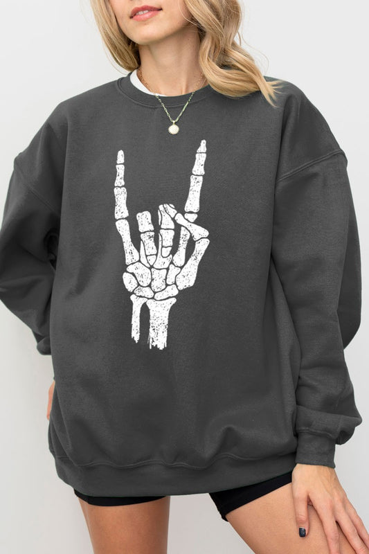 Rock & Roll Skeleton Hand Sweatshirt