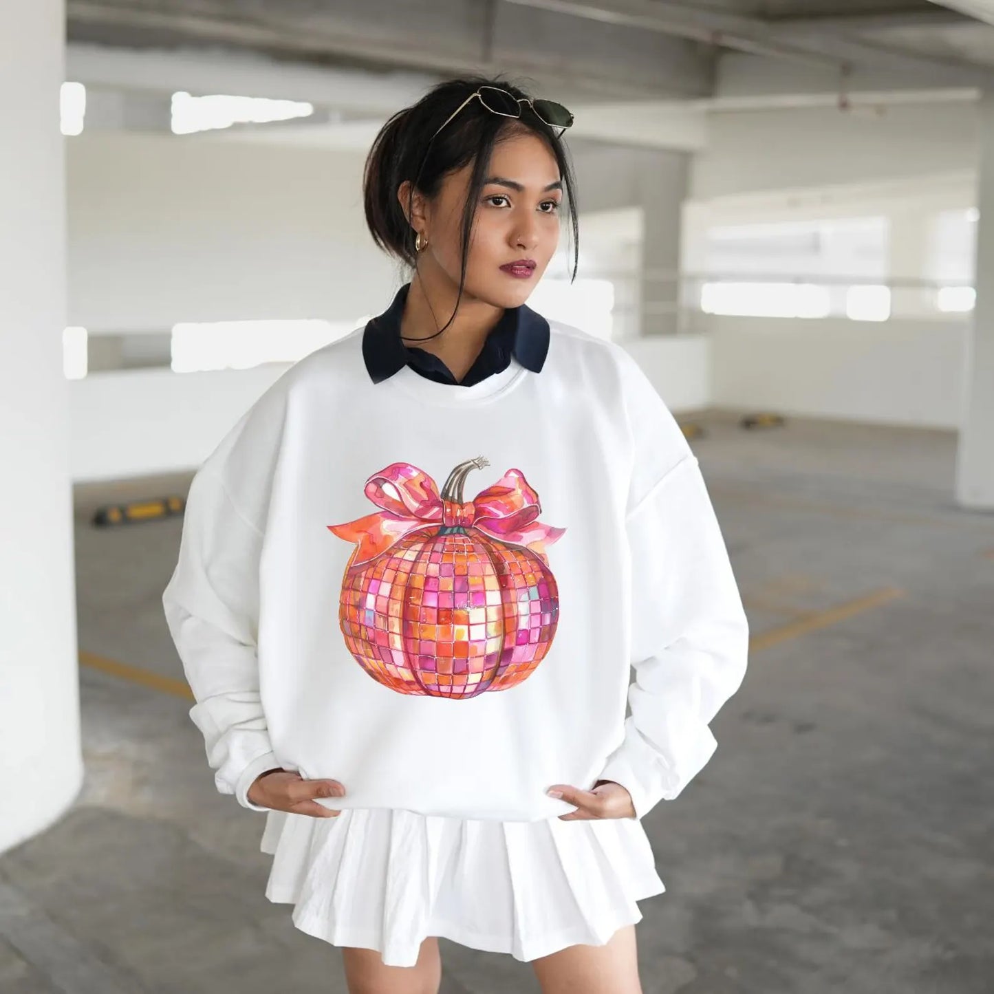 Retro Fall Pumpkin Coquette Sweatshirt